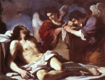  Engel Malerei - Engel Weeping über dem toten Christus Barock Guercino